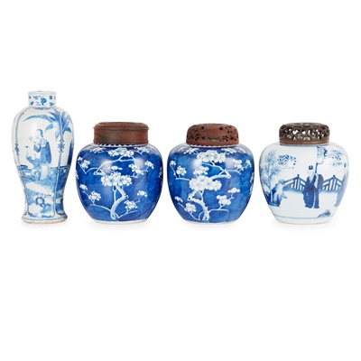 Lot 147 - GROUP OF FOUR BLUE AND WHITE WARES