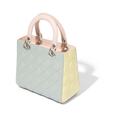 Lot 24 - Dior: A tri-colour medium Lady Dior bag
