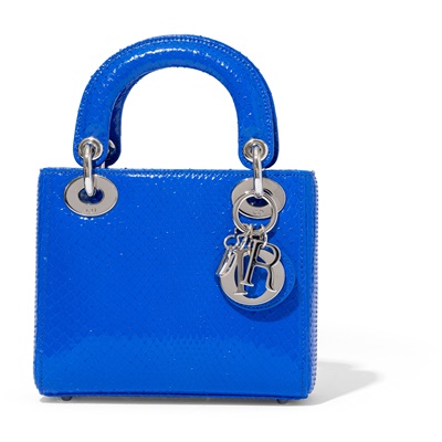 Lot 30 - Dior: A blue python Mini Lady Dior
