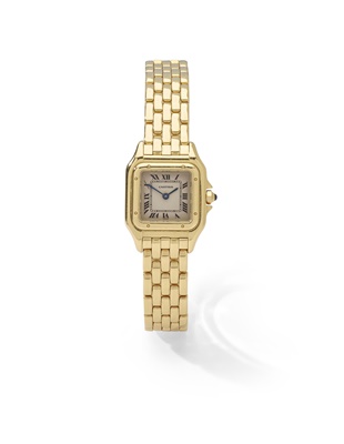 Lot 187 - Cartier: An 18ct gold wristwatch