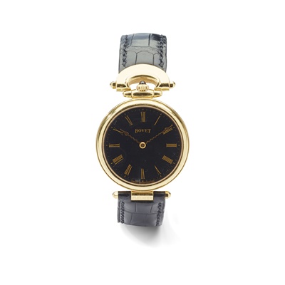 Lot 195 - Bovet: An 18ct gold wristwatch