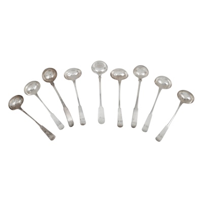 Lot 149 - ABERDEEN - A SET OF SIX SCOTTISH PROVINCIAL TODDY LADLES