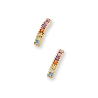 Lot 108 - H Stern: A pair of gem-set 'Rainbow' earrings