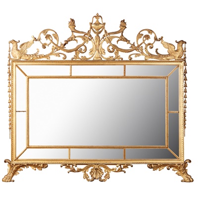 Lot 61 - NEOCLASSICAL STYLE GILTWOOD OVERMANTEL MIRROR