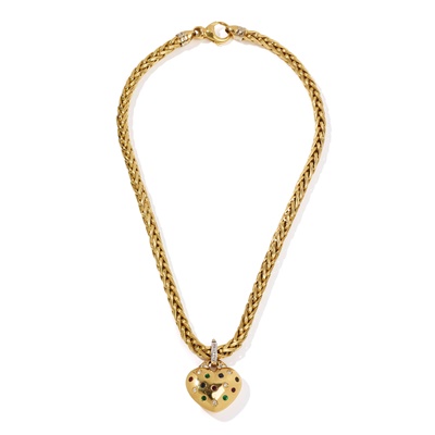 Lot 145 - A gem-set pendant necklace