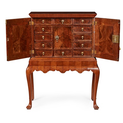 Lot 13 - QUEEN ANNE WALNUT SMALL CHEST-ON-STAND