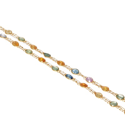 Lot 110 - A coloured sapphire necklace