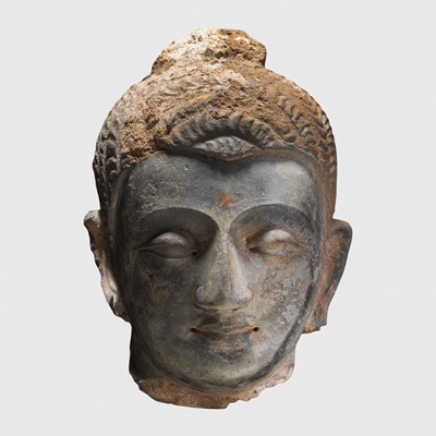 Lot 96 - GANDHARAN HEAD OF BUDDHA