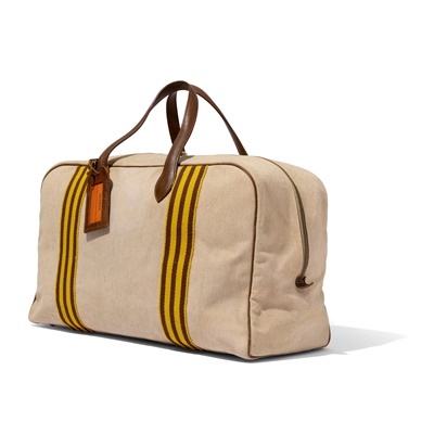 Lot 51 - Hermès: A canvas Victoria bag