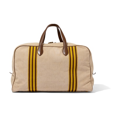 Lot 51 - Hermès: A canvas Victoria bag