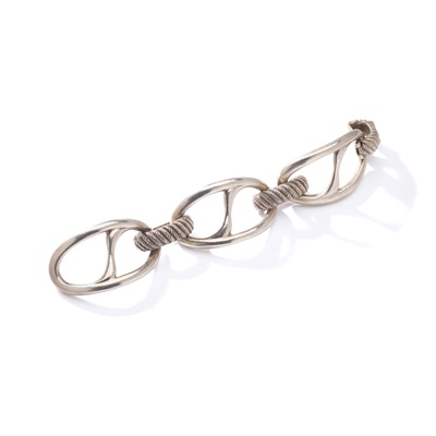 Lot 115 - Hermès: A fancy-link bracelet