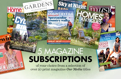 Lot 47 - FIVE ANNUAL SUBSCRIPTIONS FOR MAGAZINES, FROM OUR MEDIA