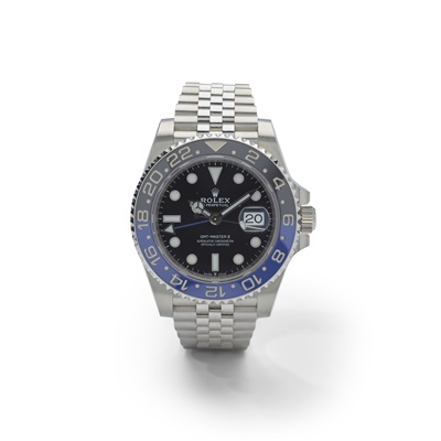 Lot 208 - Rolex: A stainless steel 'Batgirl' wristwatch