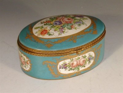 Lot 53 - A 19th century oval Sevres style hinged box,...
