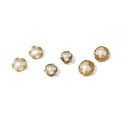 Lot 102 - Chanel: Three pairs of costume earrings
