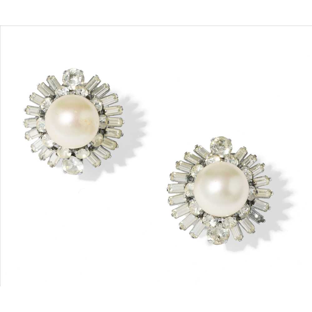 Lot 109 - Chanel: A pair of costume earrings