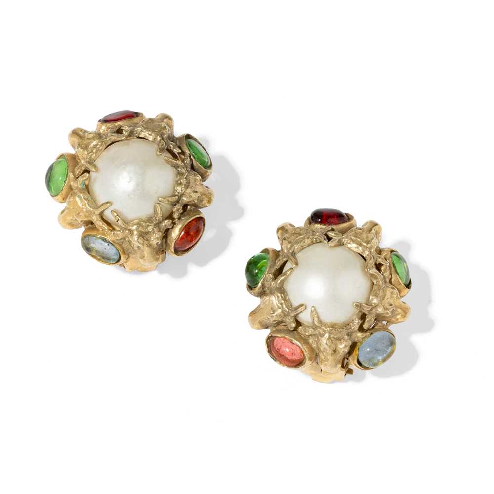Lot 99 - Chanel: A pair of Gripoix earrings