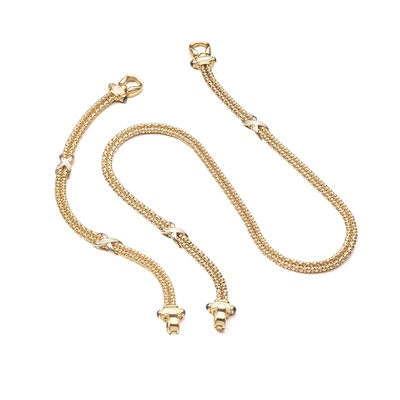 Lot 149 - A fancy-link necklace and bracelet