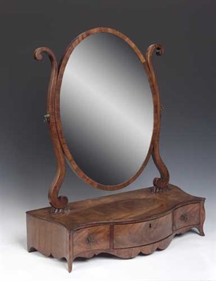 Lot 147 - A George III mahogany dressing mirror, the...