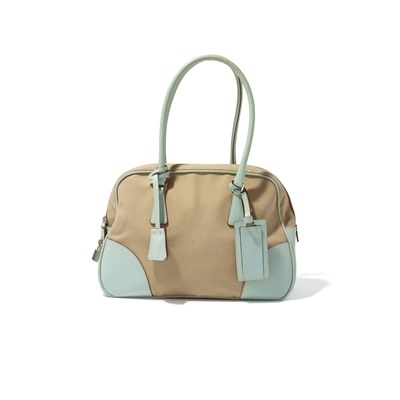 Lot 3 - Prada: A canvas and leather Bowling bag