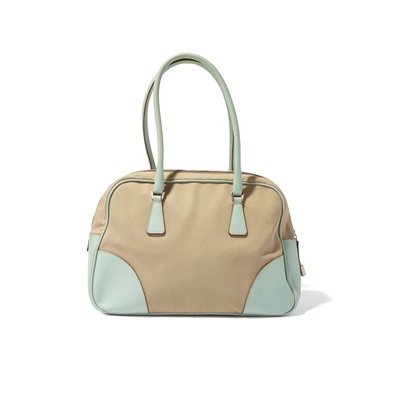 Lot 3 - Prada: A canvas and leather Bowling bag
