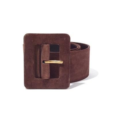 Lot 86 - Yves Saint Laurent: A brown suede belt