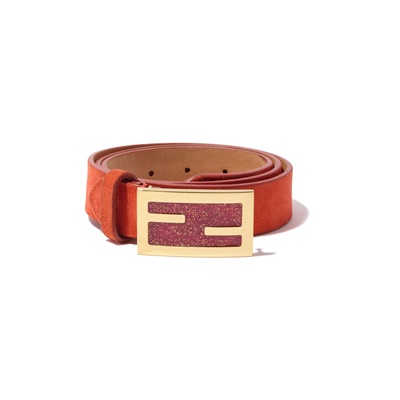 Lot 84 - Fendi: An orange suede belt