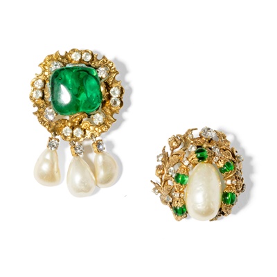Lot 106 - Chanel: Two gripoix brooches