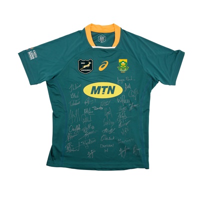 Lot 29 - 2021 TOUR: SOUTH AFRICAN (SPRINGBOKS) SIGNED RUGBY SHIRT