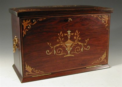 Lot 117 - A mahogany writing box, the satinwood and bone...