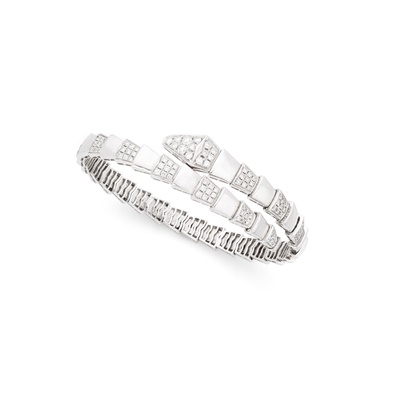 Lot 90 - A stylized diamond snake bracelet