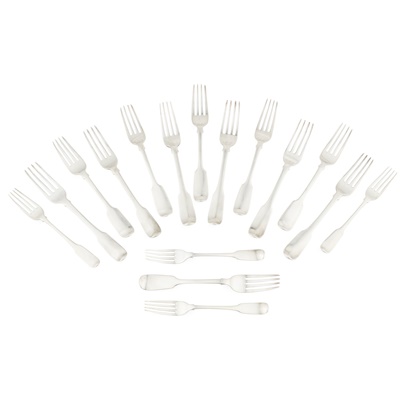 Lot 173 - CALCUTTA - A COLLECTION OF SIX TABLE FORKS