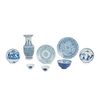 Lot 132 - [A PRIVATE SCOTTISH COLLECTION, GLASGOW] GROUP OF EIGHT BLUE AND WHITE WARES