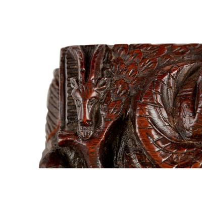 Lot 10 - SCOTTISH VICTORIAN CARVED WOODEN 'BLIND MAN' SNUFF BOX