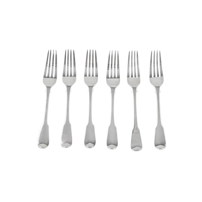 Lot 129 - ABERDEEN – A SET OF SIX SCOTTISH PROVINCIAL TABLE FORKS