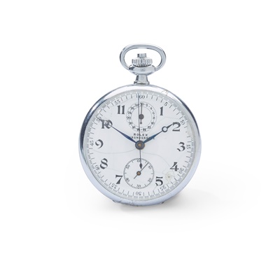 Lot 214 - Rolex: A stainless steel pocket watch
