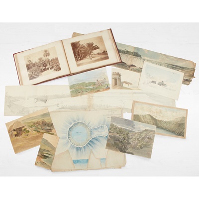 Lot 51 - Watercolours, sketches and photographs