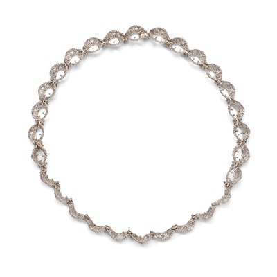 Lot 15 - John Donald: An 18ct white gold necklace, 1970s