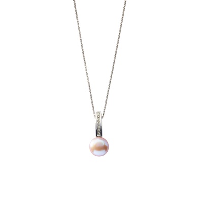 Lot 55 - A pearl and diamond pendant