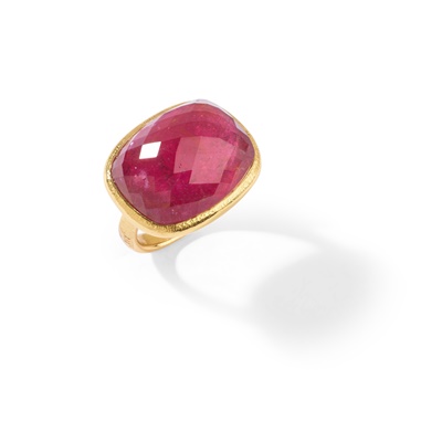 Lot 44 - A pink tourmaline dress ring