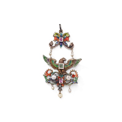 Lot 40 - A Renaissance revival gem-set pendant