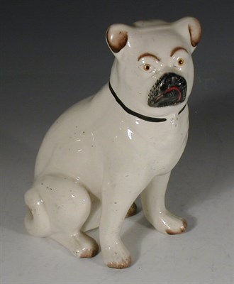 Lot 34 - A large 19th century Staffordshire pug dog,...