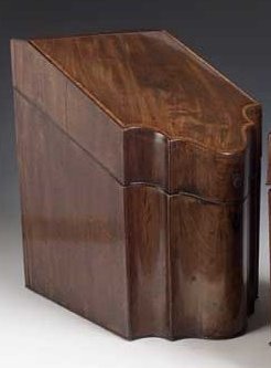 Lot 111 - A George III mahogany knife box, with...