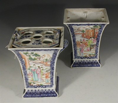Lot 71 - A pair of Chinese export bough pots, of flared...