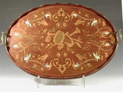 Lot 121 - An Edwardian mahogany and marquetry oval...
