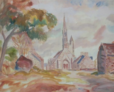 Lot 73 - DONALD MOODIE CHURCH AT CONCARNEAU Signed,...