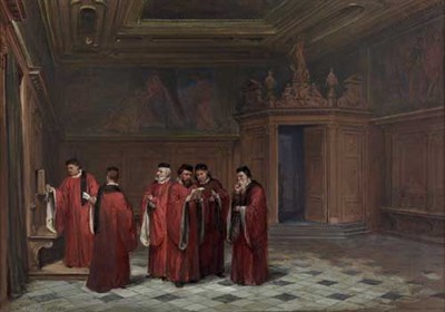 Lot 32 - LOUIS HAGHE (1806-1885) THE HALL OF BASSOLA,...