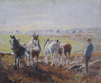 Lot 158 - ATTRIBUTED TO HARRY BERSTECHER PLOUGHING Oil...