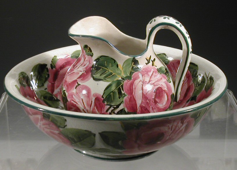 Lot 90 - A Wemyss 'Roses' small ewer and basin, each...