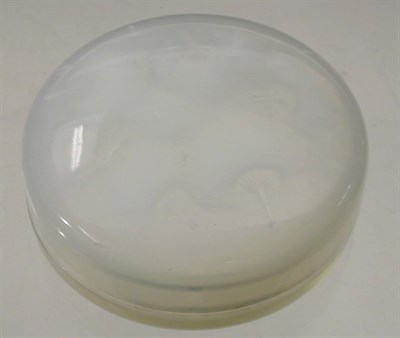 Lot 44 - A Lalique opalescent glass powder dish and...
